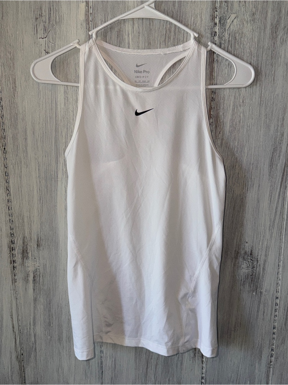 Nike White Mesh Training Tank with Black Swoosh NWOT